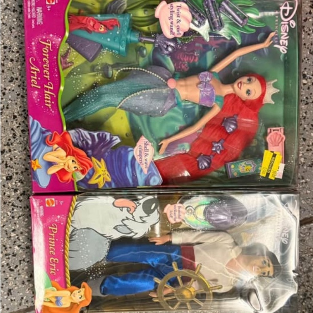 Disney Ariel and Prince Eric Doll Set - Purple and Blue